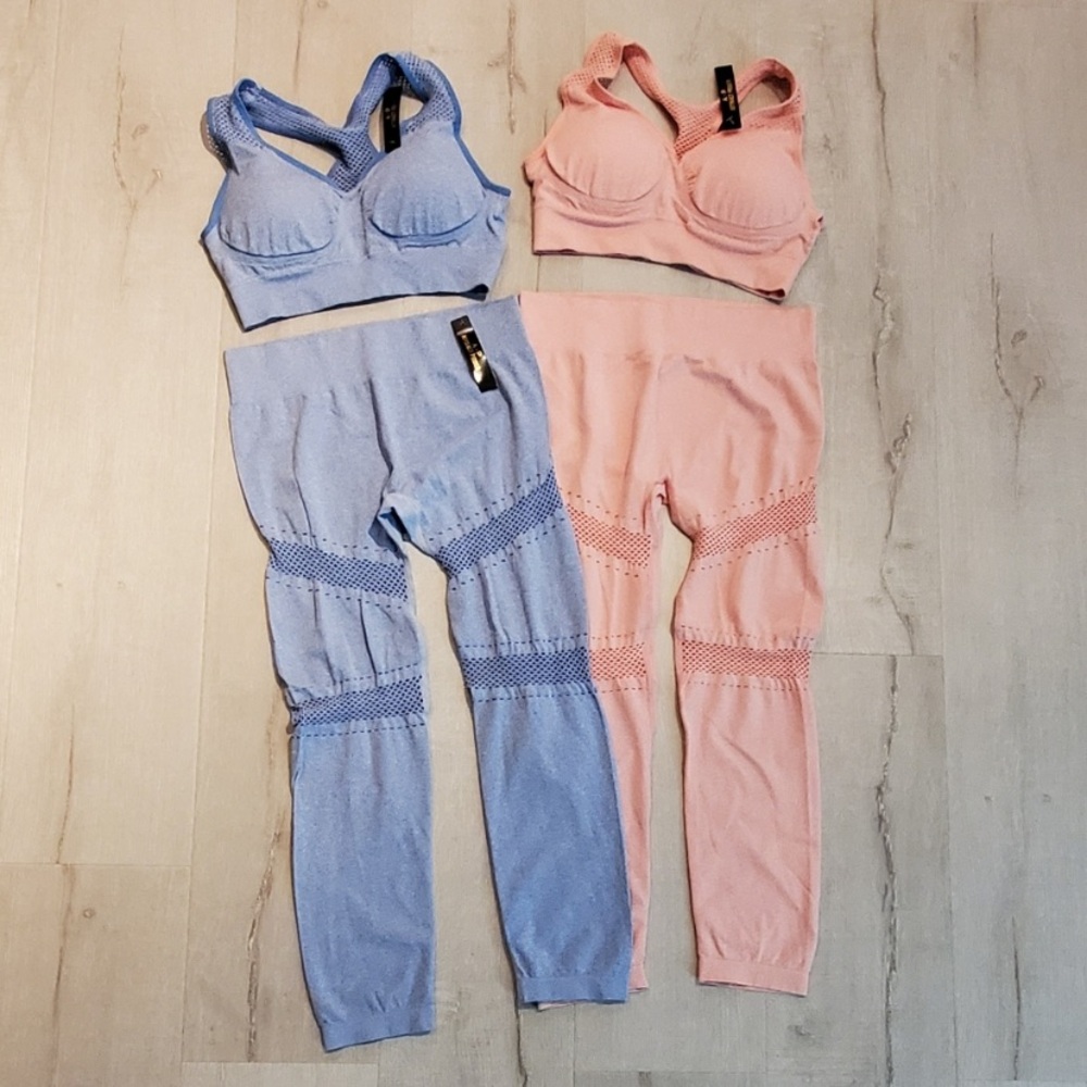 NWT Attract Power Pink Bra & Leggings Set
